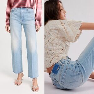 Mother The Rambler Zip Ankle Fray Jeans Im With The Band 29